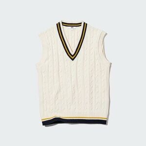 Uniqlo Women's Cable Knit Sweater Vest - Cream